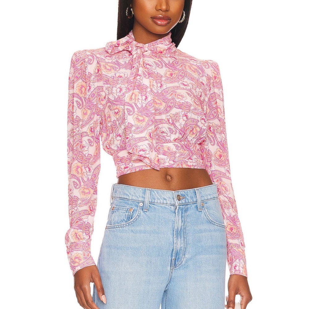 Majorelle Stella blouse pink top REVOLVE